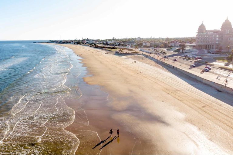 Aerial picture of Carrasco beach in Montevideo